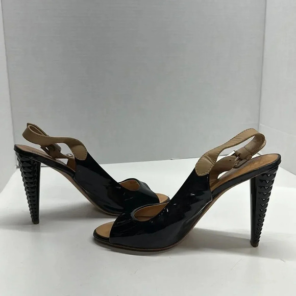 Giuseppe Zanotti Heels High Heel Open Toe Ankle Strap Patent Leather Size 9.5 - Picture 8 of 11